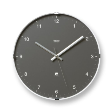 Lemnos T1-0117 North Clock 32cm japanische Design-Wanduhr mit klarem Ziffernblatt, grau - 1