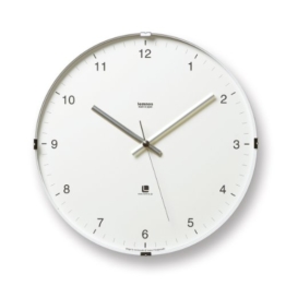 Lemnos T1-0117 North Clock, Große japanische Design-Wanduhr mit klarem Ziffernblatt, weiß - 1