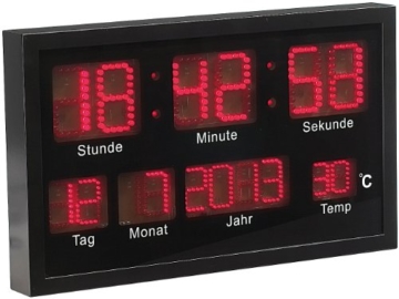 Lunartec Multi-LED-Uhr mit Datum & Temperatur - 4