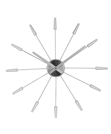 NeXtime 2610 zi Wall Clock Plug Inn, 60 cm metal / silver - 1