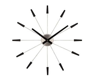 NeXtime 2610 zw Wall Clock Plug Inn, 60 cm metal / black - 1