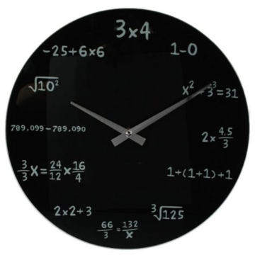 Wanduhr „Mathematic“ in Schwarz – mit mathematischen Formeln statt Zahlen - 
