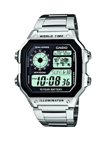 Casio Herren-Armbanduhr Digital Quarz Edelstahl AE-1200WHD-1AVEF -