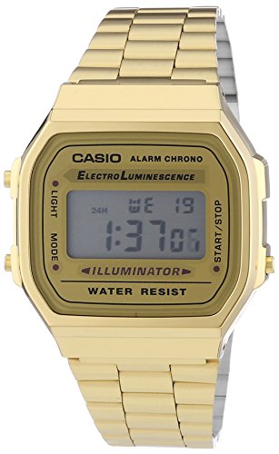 Casio Unisex Armbanduhr Collection Digital Quarz Gold Edelstahl A168Wg-9Ef -