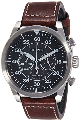 Citizen Herren-Armbanduhr XL Chronograph Quarz Leder CA4210-16E -