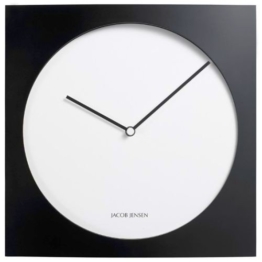 Jacob Jensen - Wanduhr, Uhr - Farbe: Schwarz/Weiß - Aluminium - 35 x 35 cm - zeitloses dänisches Design -