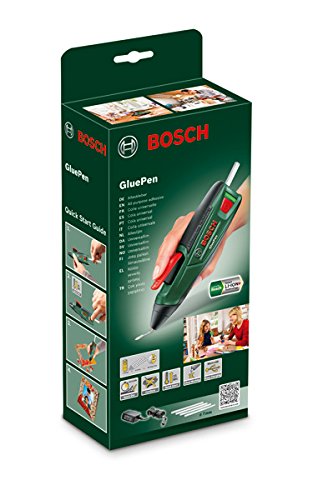 Bosch DIY Akku-Heißklebepistole GluePen, Micro-USB Ladegerät, 4x Kleber Ultrapower (3,6 V) - 
