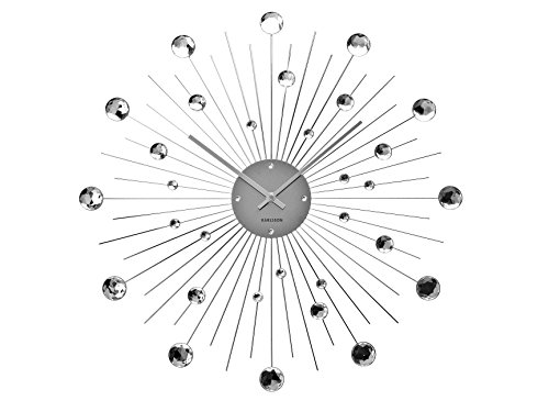 Karlsson Wanduhr 'Little Big Time' – Minimalistisches Design, Ø 90 Cm, Aluminium Silber