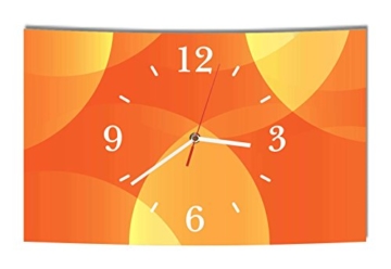 LAUTLOSE Designer Wanduhr Abstrakt orange rundes Muster modern Dekoschild Abstrakt Bild 39 x 25cm - 1