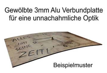 LAUTLOSE Designer Wanduhr Holz Optik braun bretter rustikal modern Dekoschild Abstrakt Bild 39 x 25cm - 2