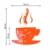 TASSE Time for Coffee Moderne Küche (Zeit für Kaffee) Wanduhr, orange, 3d römisch, wanduhr deko - 3