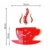 TASSE Time for coffee (Zeit für Kaffee) Moderne Küche Wanduhr rot, 3d römisch, wanduhr deko - 2