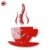 TASSE Time for coffee (Zeit für Kaffee) Moderne Küche Wanduhr rot, 3d römisch, wanduhr deko - 1