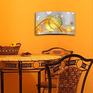 Abstrakt gelb orange Designer Wanduhr modernes Wanduhren Design leise kein ticken dixtime 3D-0048 - 2