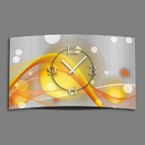 Abstrakt gelb orange Designer Wanduhr modernes Wanduhren Design leise kein ticken dixtime 3D-0048 - 1