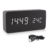 kwmobile Wecker Uhr in Holzoptik digital - Digitalwecker Anzeige von Uhrzeit Temperatur Datum - Alarm Clock mit USB Kabel in Schwarz mit weißen LEDs - 7