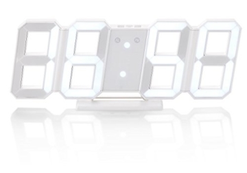 Lunartec Digitaluhr: Digitale Jumbo-LED-Tisch- & Wanduhr, 3D, Wecker, dimmbar, 28 cm (Design-3D-Wanduhr) - 6