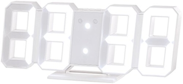 Lunartec Digitaluhr: Digitale Jumbo-LED-Tisch- & Wanduhr, 3D, Wecker, dimmbar, 28 cm (Design-3D-Wanduhr) - 7