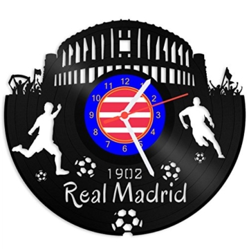 GRAVURZEILE Schallplattenuhr Real Madrid - 100% Vereinsliebe - Upcycling Design Wanduhr aus Vinyl Made in Germany - 1