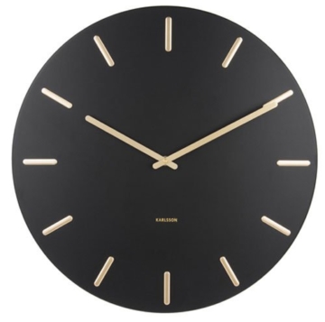 Karlsson Present Time Wanduhr - Charm - schwarz/Gold - Ø 45cm - Höhe 3,5 cm - 1