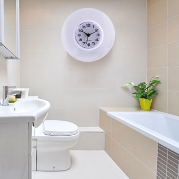 Saugnapf Wasserdicht Runde Mini Wanduhr Quarz Uhren Dekoration Für Badezimmer Küche Wohnzimmer Schlafzimmer(Weiß) - 9