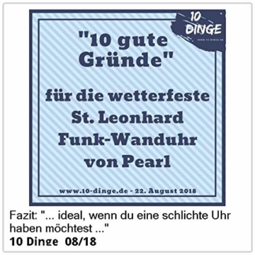 St. Leonhard Wanduhr für draußen: Wasserdichte Funk-Wanduhr im Hochglanz-Gehäuse (Badezimmeruhr) - 5
