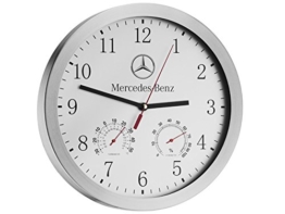 Mercedes-Benz, Wanduhr silber, Glas / Aluminium - 1