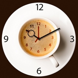 Wanduhr aus Glas für die Küche, It's Coffee Time, Kaffeetasse, braun, 30x30 cm von Eurographics - 1