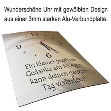 LAUTLOSE Designer Wanduhr mit Spruch Hamburg meine Perle Holz Holzoptik modern Deko schild Abstrakt Bild 41 x 28cm - 2