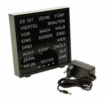 United Entertainment - LED Wort Uhr / Wörter Uhr / Uhr in Worten / Word Clock Deutsch - Schwarz - 3