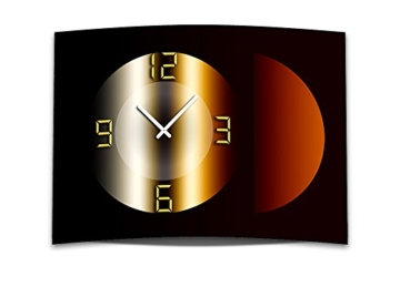 Wanduhr XXL 3D Optik Dixtime braun bronze Kreis 50x70 cm leises Uhrwerk GR-038 - 1
