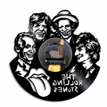 YUN Clock@ The Rolling Stones Wanduhr aus Vinyl Schallplattenuhr Upcycling 3D Design-Uhr Wand-Deko Vintage Familien Zimmer Dekoration Kunst Geschenk, Durchmesser 30 cm - 5
