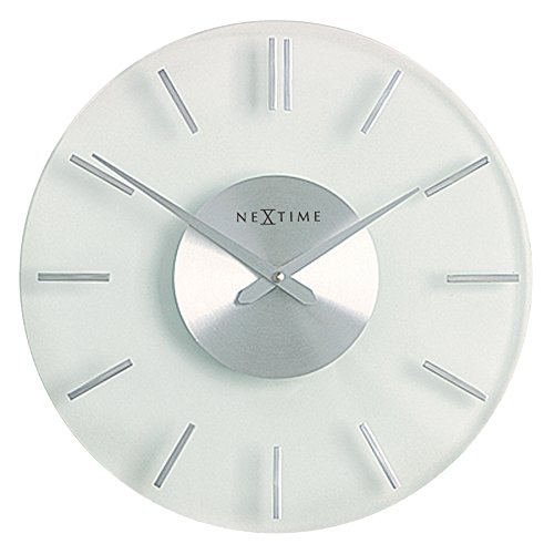 Ergocar Glaswanduhr – 30x30 Cm, Runde Uhr Mit Stillem Scan-Mechanismus, Aus 4 Mm Glas, Für Wohnzimmer & Büro