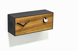 Moderne Kuckucksuhr – Massives Iroko-Holz mit Acryl – Wanduhr aus Holz – Tischuhr – minimalistische Raumdekoration – Geschenkideen – City One Story - 1
