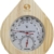 SudoreWell® Sauna Sanduhr Premium 15 Minuten aus Kiefernholz mit Bügel und schwarzem Sand plus Sauna Klimamesser Thermometer + Hygrometer Drop aus hellem Kiefernholz - 3