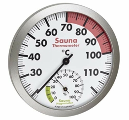 TFA Dostmann Analoges Sauna-Thermo-Hygrometer, hitzebeständige Materialien, Temperatur, Luftfeuchtigkeit,L 120 x B 37 x H 120 mm - 1